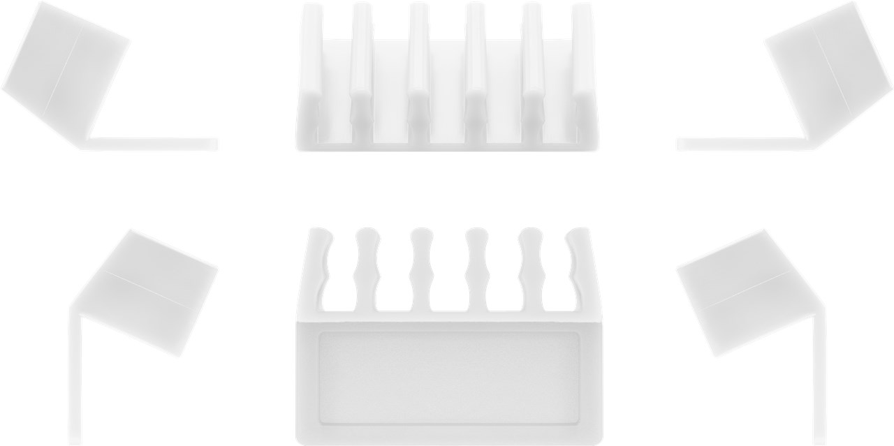 Kabelmanagement 5-Slots, weiß - Farbversion Weiß - 2er-Set zum Ordnen und Fixieren, ablösbar Kabelmanagement 5-Slots, weiß - Farbversion Weiß - 2er-Set zum Ordnen und Fixieren, ablösbar