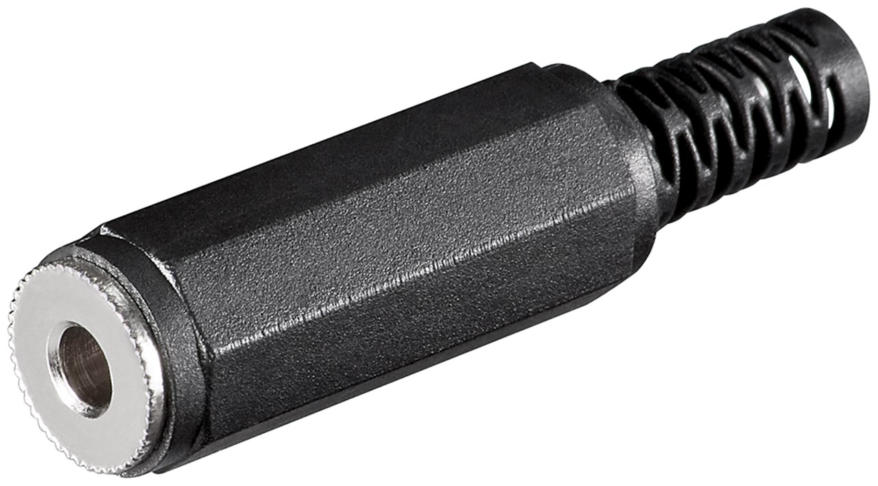 Klinkenkupplung - 3,5 mm - stereo Klinkenkupplung - 3,5 mm - stereo - Anschluss, Typ Klinke 3,5 mm Buchse (3-Pin, stereo) - Plastikausführung mit Knickschutz