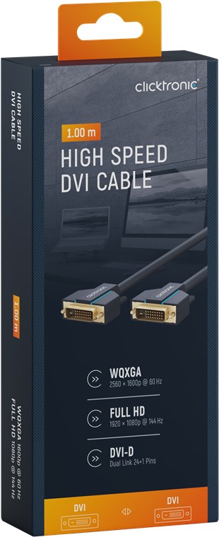 DVI-Kabel - Kabellänge 1 m - Premium-Kabel|1x DVI-D-Stecker Dual-Link (24+1) 1x DVI-D-Stecker Dual-Link (24+1)|1,0 m|WQXGA @ 60 Hz DVI-Kabel - Kabellänge 1 m - Premium-Kabel|1x DVI-D-Stecker Dual-Link (24+1) 1x DVI-D-Stecker Dual-Link (24+1)|1,0 m|WQXGA @ 60 Hz