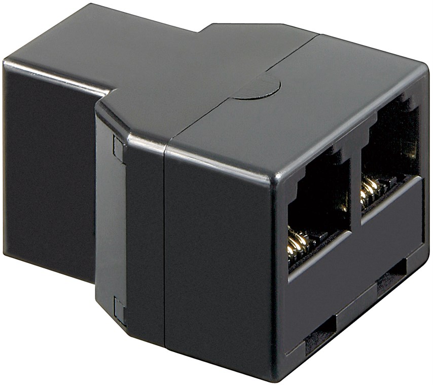 ISDN T-Adapter ISDN T-Adapter - Farbversion Schwarz - RJ11/RJ14-Buchse (6P4C) > 2x RJ11/RJ14-Buchse (6P4C)