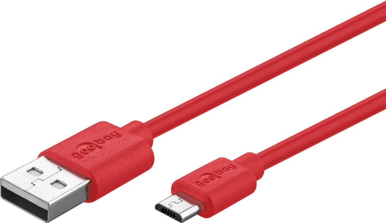 Micro USB Lade- und Synchronisationskabel - Kabellänge 1 m - für Android-Geräte; Rot Micro USB Lade- und Synchronisationskabel - Kabellänge 1 m - für Android-Geräte; Rot