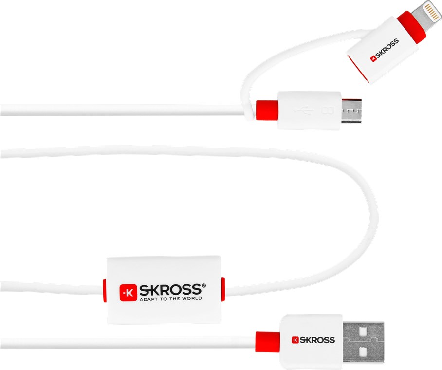 BUZZ 2in1 Charge€™n Sync Alarm Kabel, weiß - Anschluss 2, Typ 2in1 Micro USB & Lightning Stecker - für alle Geräte mit Micro USB oder Lightning Connector BUZZ 2in1 Charge€™n Sync Alarm Kabel, weiß - Anschluss 2, Typ 2in1 Micro USB & Lightning Stecker - für alle Geräte mit Micro USB oder Lightning Connector