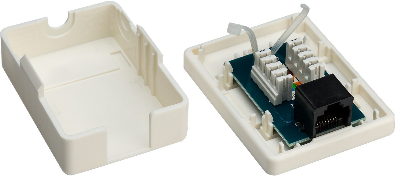1-port RJ45 Anschlussdose, CAT 6, UTP - Anschluss, Typ RJ45-Buchse (8P8C) - ungeschirmt 1-port RJ45 Anschlussdose, CAT 6, UTP - Anschluss, Typ RJ45-Buchse (8P8C) - ungeschirmt