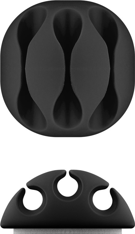 Kabelmanagement 3-Slots, schwarz - Farbversion Schwarz - 4er-Set zum Ordnen und Fixieren, ablösbar Kabelmanagement 3-Slots, schwarz - Farbversion Schwarz - 4er-Set zum Ordnen und Fixieren, ablösbar