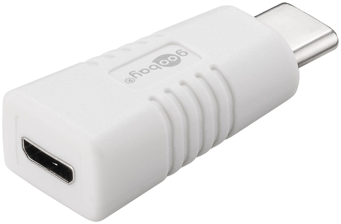 Adapter USB-C™ auf USB 2.0 Micro-B, weiß - Farbversion Weiß - USB-C™-Stecker > USB 2.0-Micro-Buchse (Typ B)