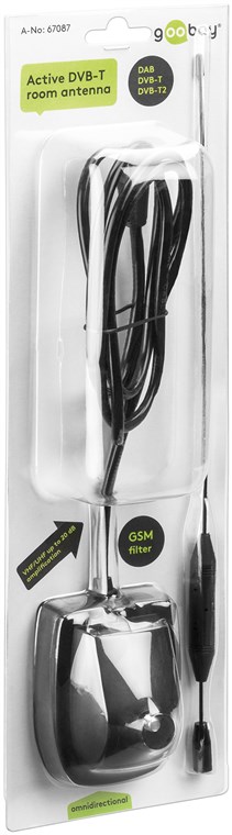 Aktive DVB-T2 (HD) Zimmerantenne - 18,5 dBi / 21,5 dBi Antenne zum Empfang von DVB-T / DVB-T2 HD Programmen Aktive DVB-T2 (HD) Zimmerantenne - 18,5 dBi / 21,5 dBi Antenne zum Empfang von DVB-T / DVB-T2 HD Programmen