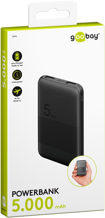 Powerbank kompakt 5.000 mAh - Leistungsstarke 5.000 mAh in einem handlichen wie griffigen Design, perfekt für unterwegs Powerbank kompakt 5.000 mAh - Leistungsstarke 5.000 mAh in einem handlichen wie griffigen Design, perfekt für unterwegs