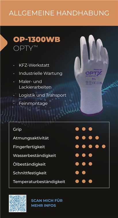 OP-1300WB - Größe M/8 - KFZ-Werkstatt, Feinmontage, Industrielle Wartung, Maler- & Lackierarbeiten, Logistik & Transport OP-1300WB - Größe M/8 - KFZ-Werkstatt, Feinmontage, Industrielle Wartung, Maler- & Lackierarbeiten, Logistik & Transport