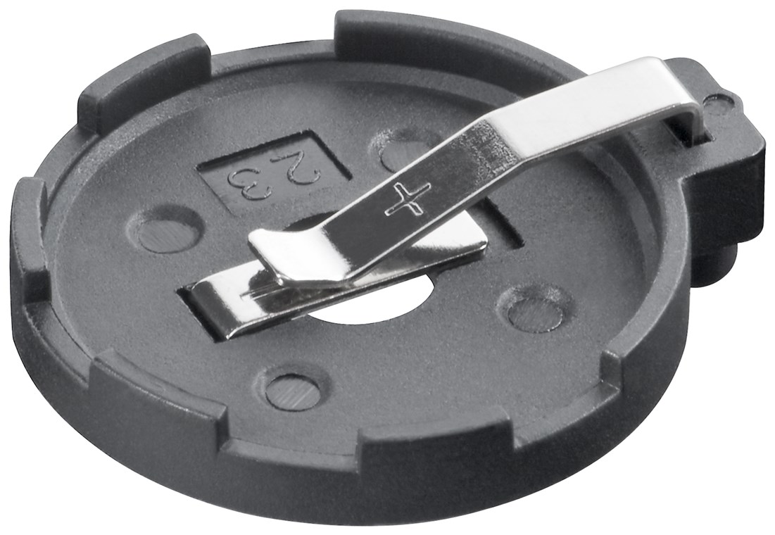 CR2320-2354 Knopfzellenhalter - Verbrauchseinheit 1 Stk. im Polybeutel - max. 23 mm, Schwarz, Printmontage, horizontal (2-Pin)