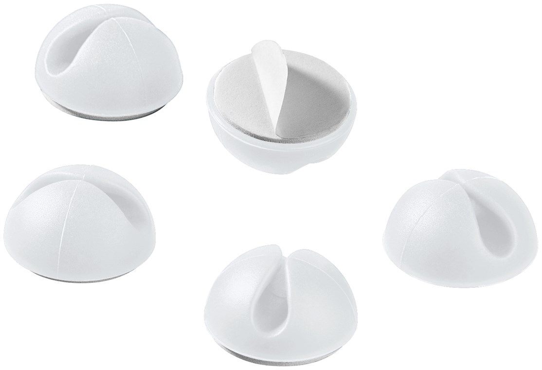 Kabelmanagement 1-Slot, weiß - Farbversion Weiß - 5er-Set zum Ordnen und Fixieren, ablösbar Kabelmanagement 1-Slot, weiß - Farbversion Weiß - 5er-Set zum Ordnen und Fixieren, ablösbar