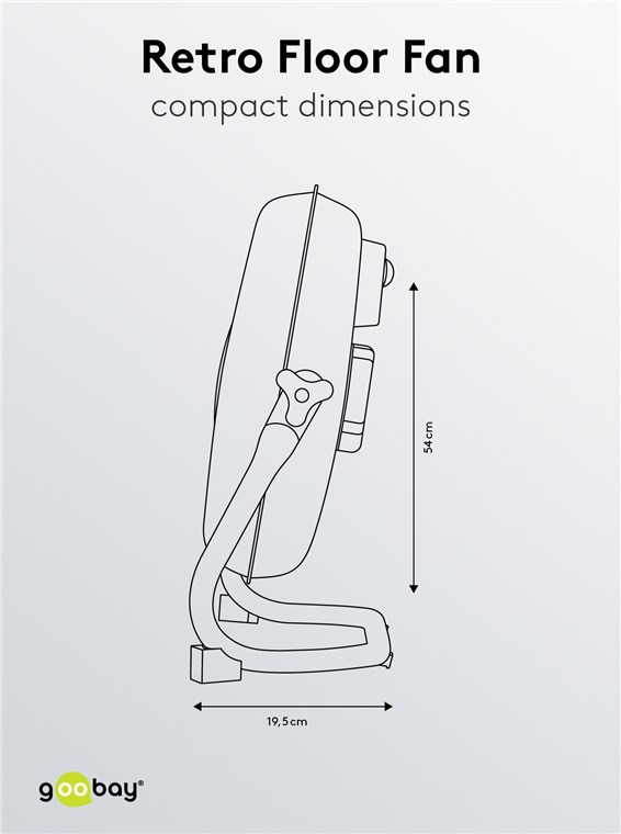 16 Zoll Retro-Bodenventilator - Luftkühler mit Stromkabel 16 Zoll Retro-Bodenventilator - Luftkühler mit Stromkabel