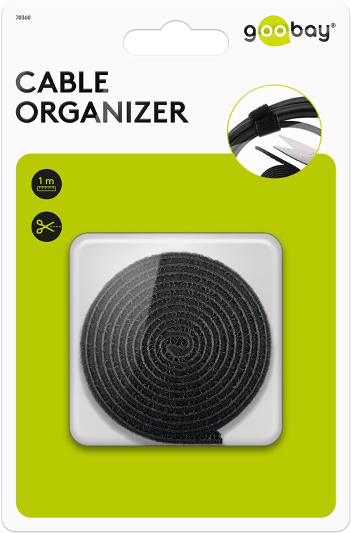 Kabelmanagement Klettverschluss-Rolle (1 m) - zum Ordnen und Fixieren, kürzbar Kabelmanagement Klettverschluss-Rolle (1 m) - zum Ordnen und Fixieren, kürzbar