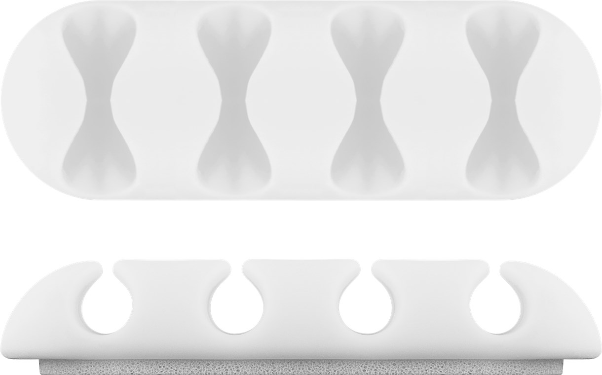 Kabelmanagement 4-Slots, weiß - Farbversion Weiß - 2er-Set zum Ordnen und Fixieren, ablösbar Kabelmanagement 4-Slots, weiß - Farbversion Weiß - 2er-Set zum Ordnen und Fixieren, ablösbar