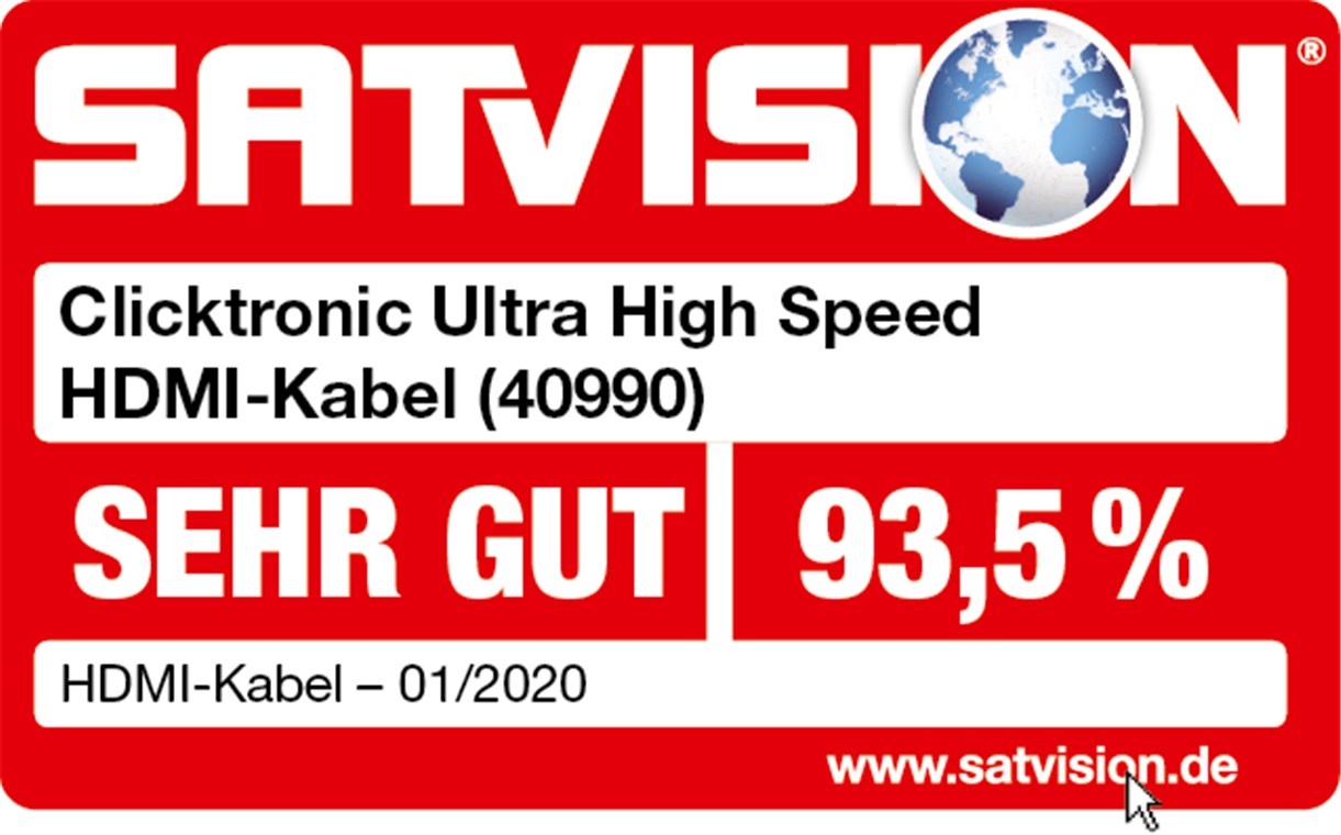 Ultra High-Speed HDMI™ Kabel - Kabellänge 1 m - Premium-Kabel|1x HDMI™-Stecker 1x HDMI™-Stecker|1,0 m|UHD 8K @ 60 Hz Ultra High-Speed HDMI™ Kabel - Kabellänge 1 m - Premium-Kabel|1x HDMI™-Stecker 1x HDMI™-Stecker|1,0 m|UHD 8K @ 60 Hz
