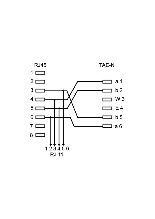 TAE Telefon Adapter Stecker - RJ45-Stecker (8P8C) > TAE-N-Buchse + RJ11/RJ14-Buchse (6P4C) TAE Telefon Adapter Stecker - RJ45-Stecker (8P8C) > TAE-N-Buchse + RJ11/RJ14-Buchse (6P4C)