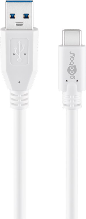 USB-C™ auf USB A 3.0 Kabel, weiß USB-C™ auf USB A 3.0 Kabel, weiß - Kabellänge 0.5 m - USB 3.0-Stecker (Typ A) > USB-C™-Stecker