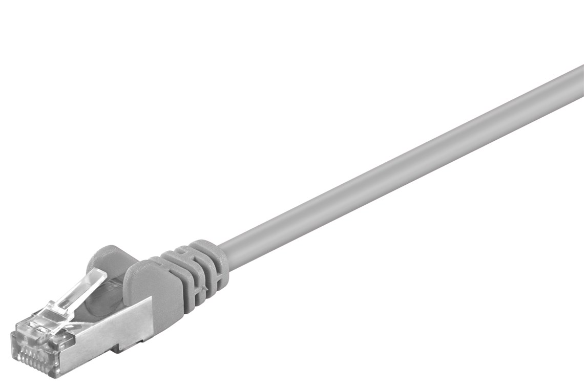 CAT 5e Patchkabel, F/UTP, Grau, 0,25 m - Kabellänge 0.25 m - Kupferkaschierter Aluminiumleiter (CCA)