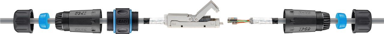Outdoor (IP68) Netzwerkkabel-Verbinder, CAT 6A STP geschirmt - staub- und wasserdicht, Klemmleiste für LSA Montage (werkzeugfrei) Outdoor (IP68) Netzwerkkabel-Verbinder, CAT 6A STP geschirmt - staub- und wasserdicht, Klemmleiste für LSA Montage (werkzeugfrei)