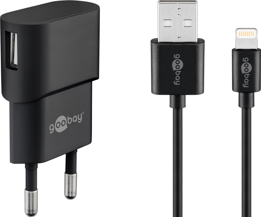 Apple Lightning Ladeset 1 A Apple Lightning Ladeset 1 A - Netzteil mit Apple Lightning Kabel 1m (Schwarz)