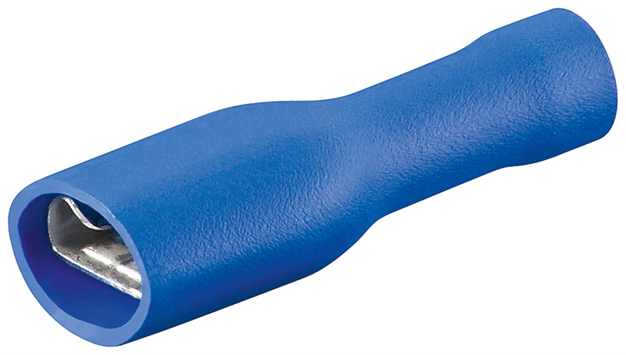Flachsteckhülsen, Blau - Farbversion Blau - Steckmaß: 6,4 mm x 0,8 mm, 15 A