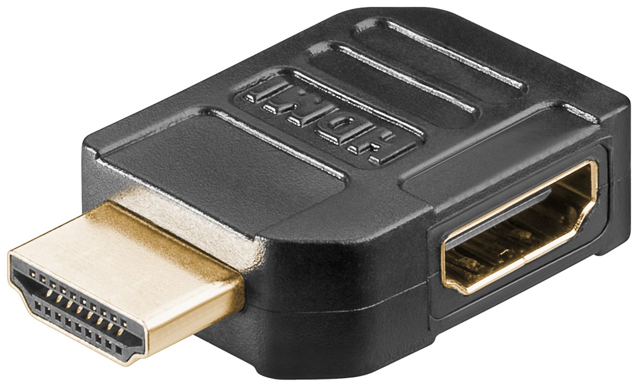 HDMI™-Adapter, vergoldet HDMI™-Adapter, vergoldet - Farbversion Schwarz - HDMI™-Buchse (Typ A) > HDMI™-Stecker (Typ A) 90°