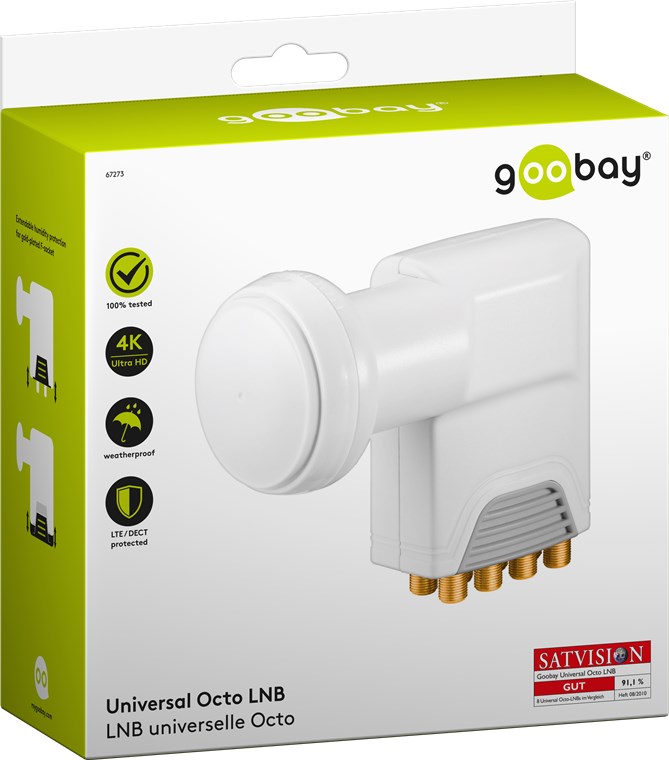 Universal Octo LNB - digitaler SAT-LNB (DVB-S2) für 8 Teilnehmer (8K/4K/UHD/HDTV/3D Empfang) Universal Octo LNB - digitaler SAT-LNB (DVB-S2) für 8 Teilnehmer (8K/4K/UHD/HDTV/3D Empfang)