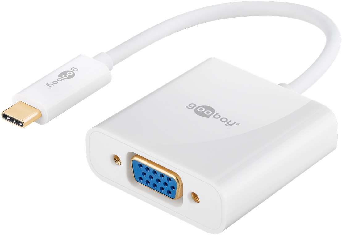 USB-C™-Adapter VGA, weiß - Farbversion Weiß - USB-C™-Stecker > VGA-Buchse (15-polig) USB-C™-Adapter VGA, weiß - Farbversion Weiß - USB-C™-Stecker > VGA-Buchse (15-polig)