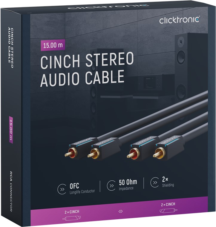 Cinch-Kabel, stereo - Kabellänge 15 m - Premium-Kabel|2x Cinch-Stecker 2x Cinch-Stecker|10,0 m|OFC-Innenleiter Cinch-Kabel, stereo - Kabellänge 15 m - Premium-Kabel|2x Cinch-Stecker 2x Cinch-Stecker|10,0 m|OFC-Innenleiter