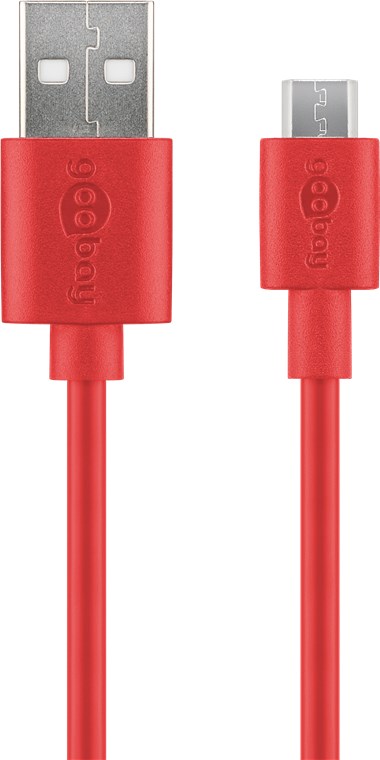 Micro USB Lade- und Synchronisationskabel - Kabellänge 1 m - für Android-Geräte; Rot