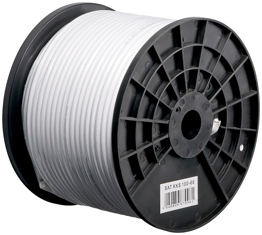100 dB SAT Koaxialkabel, 2x geschirmt, CCS, 250 m, weiß - Kabellänge 250 m - Class A getestet, für digitale SAT- und BK-Kabelanlagen 100 dB SAT Koaxialkabel, 2x geschirmt, CCS, 250 m, weiß - Kabellänge 250 m - Class A getestet, für digitale SAT- und BK-Kabelanlagen