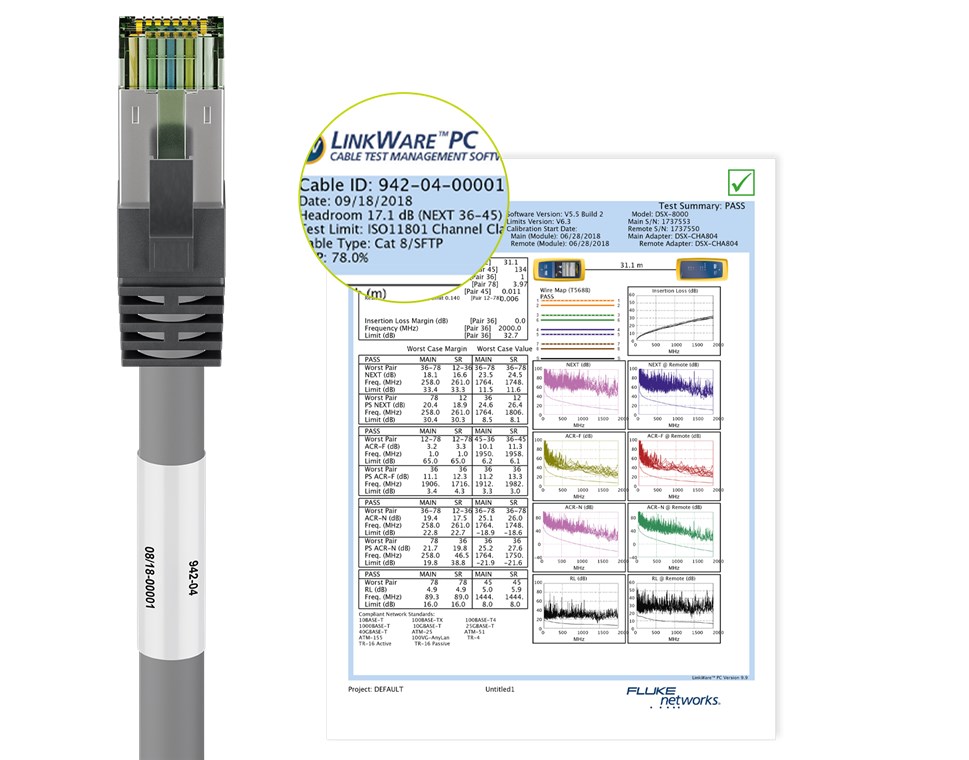 CAT 8.1 Patchkabel, S/FTP (PiMF), Blau, 0,25 m - Kabellänge 0.25 m - 99,9 % sauerstofffreier Kupferleiter (OFC), AWG 24, halogenfreier Kabelmantel (LSZH)