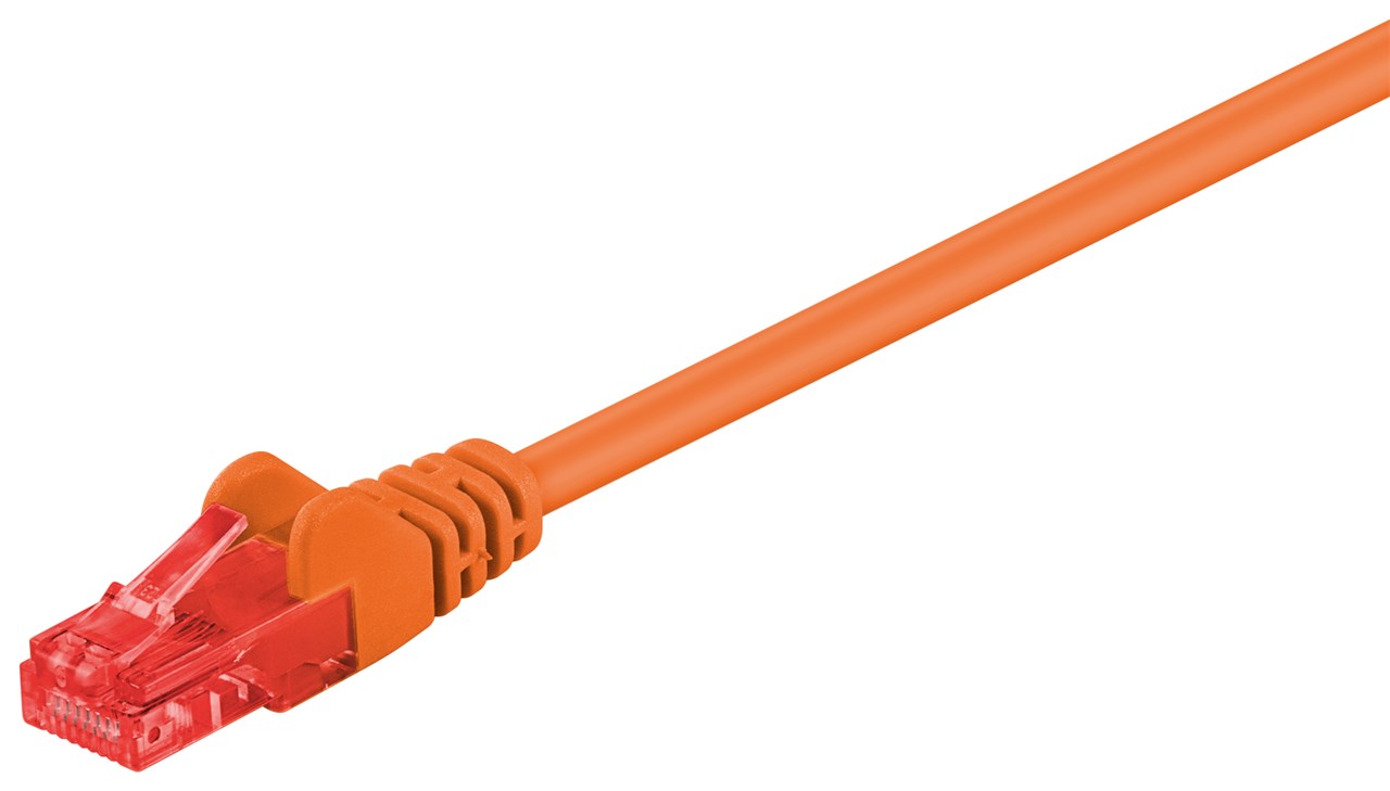 CAT 6 Patchkabel, U/UTP, Orange, 20 m CAT 6 Patchkabel, U/UTP, Orange, 15 m - Kabellänge 15 m - Kupferkaschierter Aluminiumleiter (CCA)