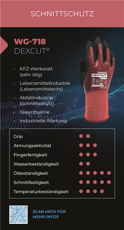 WG-718 WG-718 - Größe L/9 - KFZ-Werkstatt, Industrielle Wartung, Glasindustrie, Stahlindustrie, Lebensmittelverabeitung