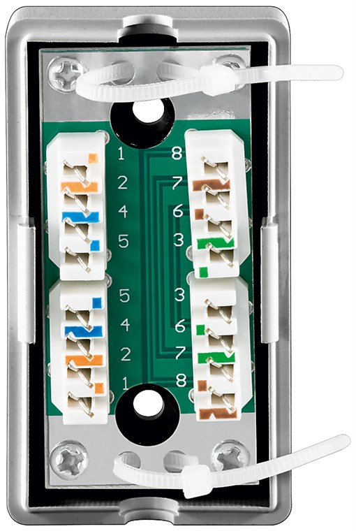 Netzwerk Verbindungs-/ Anschlussbox CAT 5e (100MHz), STP - Schirmungsklasse STP - Zur Verbindung von 2x LAN-Kabeln, geschirmt, Klemmleiste für werkzeugfreie LSA-Montage Netzwerk Verbindungs-/ Anschlussbox CAT 5e (100MHz), STP - Schirmungsklasse STP - Zur Verbindung von 2x LAN-Kabeln, geschirmt, Klemmleiste für werkzeugfreie LSA-Montage