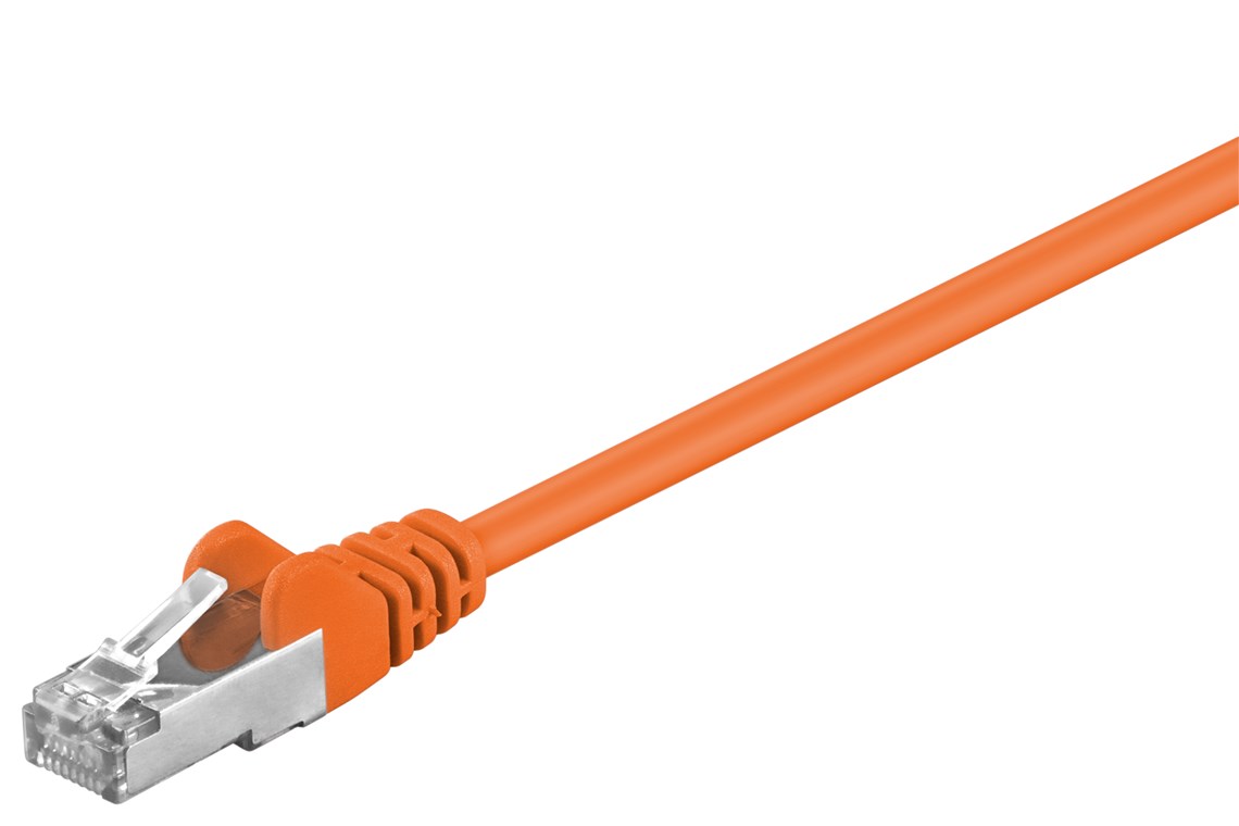 CAT 5e Patchkabel, SF/UTP, Orange, 0,5 m CAT 5e Patchkabel, F/UTP, Orange, 0,25 m - Kabellänge 0.25 m - Kupferkaschierter Aluminiumleiter (CCA)