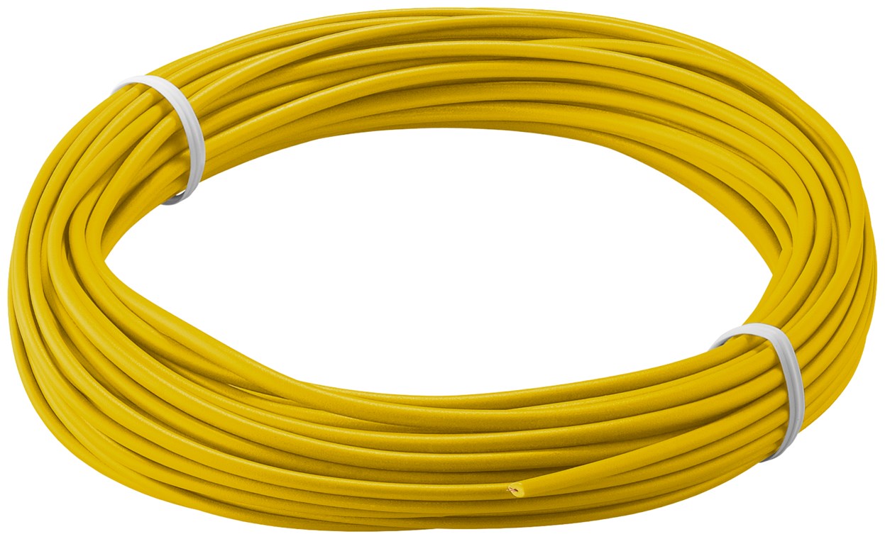 Kupferlitze isoliert - Farbversion Gelb - 1-adrig; mehrdrahtig (18 x 0,1 mm)