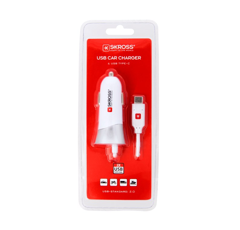 USB Car Charger & USB Typ-C (2.0) Kabel - zum einfachen Laden von USB-Geräten am Zigarettenanzünder (12 V)