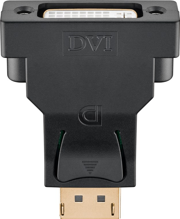 DisplayPort/DVI-D Adapter 1.1, vergoldet - Farbversion Schwarz - DisplayPort-Stecker > DVI-I-Buchse Dual-Link (24+5 pin)
