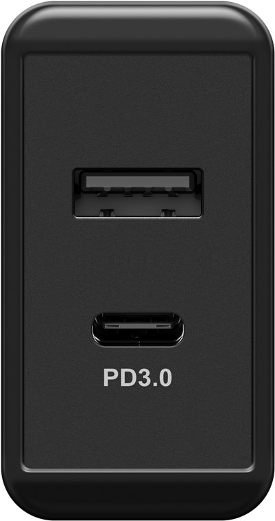 Dual USB-C™ PD (Power Delivery) Schnellladegerät (28W) schwarz - geeignet für Geräte mit USB-C™ (Power Delivery) 18W oder herkömmlichen USB-A Anschluss 10W wie z.B. iPhone 12