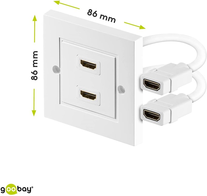 HDMI™-Wanddose - 2x HDMI™-Buchse (Typ A) > 2x HDMI™-Buchse (Typ A)