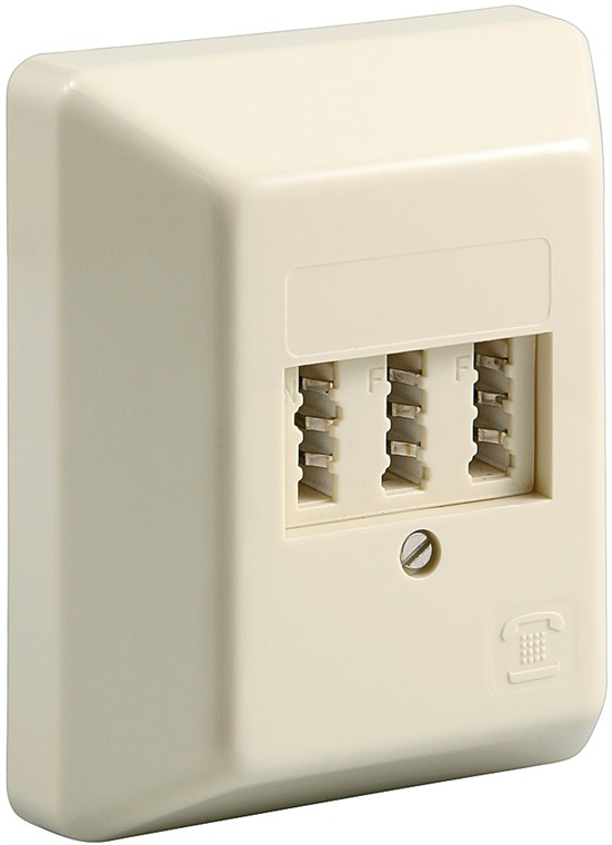 3x TAE-NFF Aufputzdose - Farbversion Beige - Schraubanschluss 3x TAE-NFF Aufputzdose - Farbversion Beige - Schraubanschluss