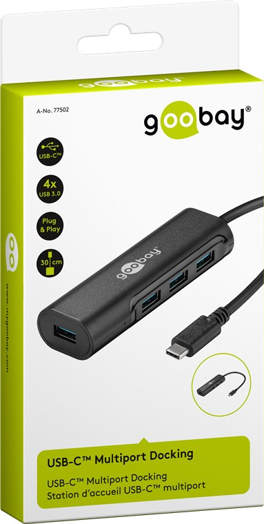 4-fach USB-C™ HUB - gleichzeitiger Anschluss von 4 USB 3.0 A Buchsen auf USB-C™ Stecker 4-fach USB-C™ HUB - gleichzeitiger Anschluss von 4 USB 3.0 A Buchsen auf USB-C™ Stecker