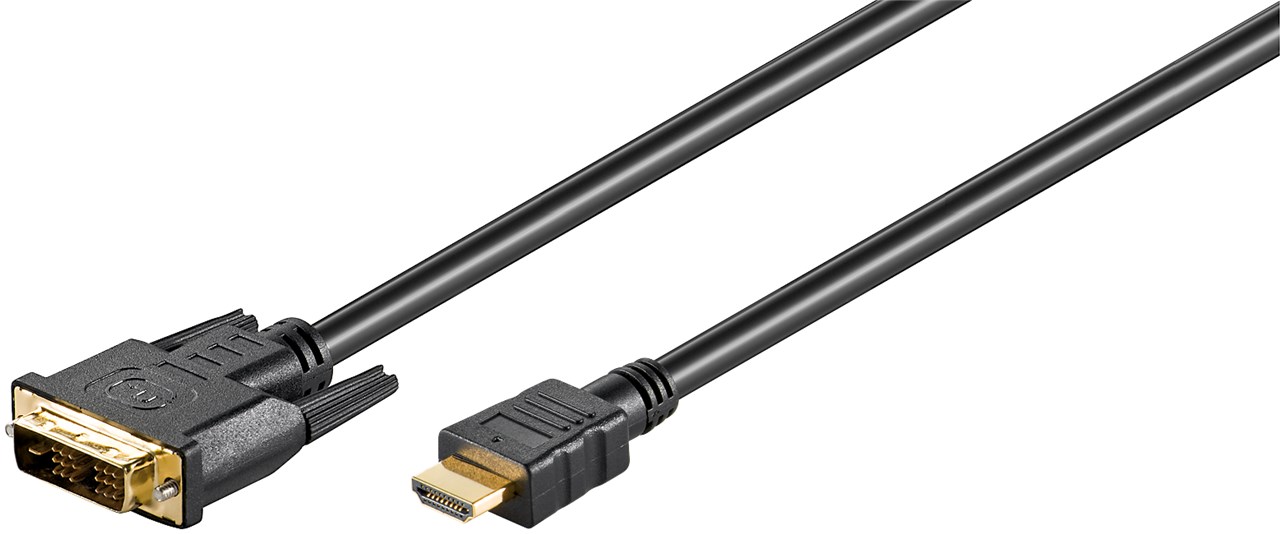 DVI-D/HDMI™-Kabel, vergoldet - Kabellänge 1 m - DVI-D-Stecker Single-Link (18+1 pin) > HDMI™-Stecker (Typ A)