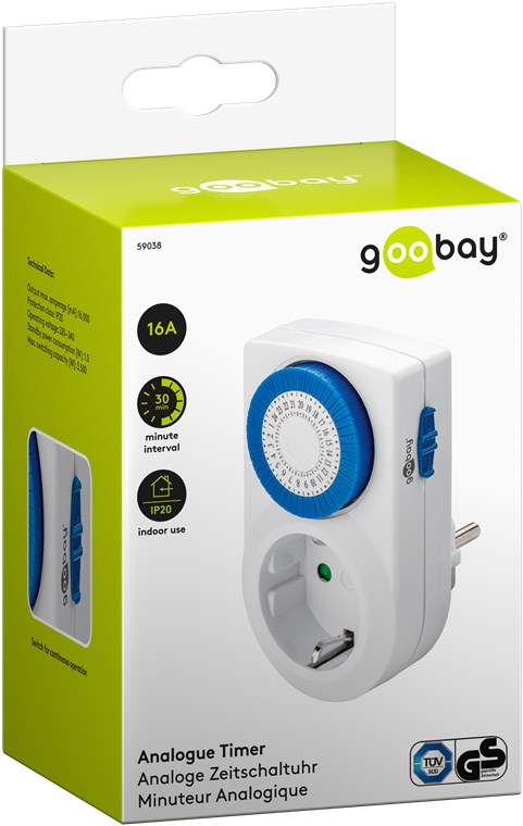 Analoge Zeitschaltuhr - Leicht zu bedienende mechanische Zeitschaltuhr für die Steckdose Analoge Zeitschaltuhr - Leicht zu bedienende mechanische Zeitschaltuhr für die Steckdose