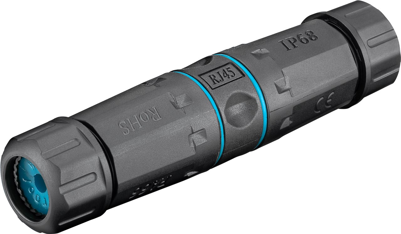 Outdoor (IP68) Netzwerkkabel-Verbinder, CAT 6A STP geschirmt - staub- und wasserdicht, Klemmleiste für LSA Montage (werkzeugfrei) Outdoor (IP68) Netzwerkkabel-Verbinder, CAT 6A STP geschirmt - staub- und wasserdicht, Klemmleiste für LSA Montage (werkzeugfrei)