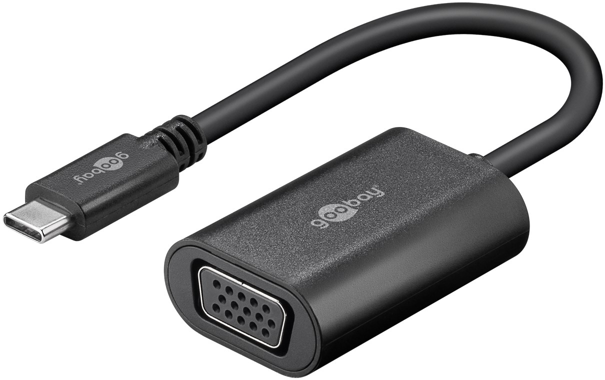 USB-C™-Adapter VGA, schwarz - USB-C™-Stecker > VGA-Buchse (15-polig)