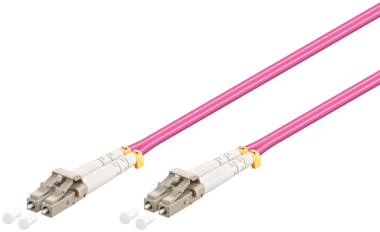 LWL Kabel, Multimode (OM4) Violett - Kabellänge 0.5 m - Lichtwellenleiter (LWL), LC-UPC Stecker > LC-UPC Stecker, halogenfreier Kabelmantel (LSZH)