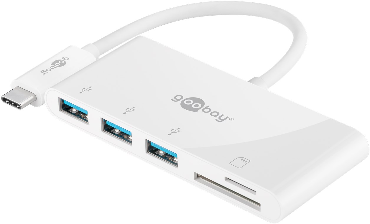 USB-C™ Multiport Adapter CardReader - erweitert ein USB-C™ Gerät um drei USB 3.0 Anschlüsse sowie einen Kartenschacht für SD/MMC- und Micro SD-Karten