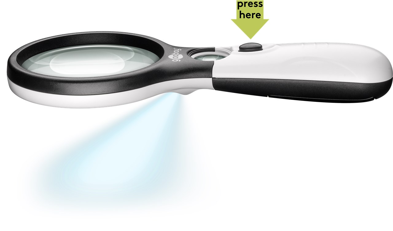 LED-Leselupe - batteriebetrieben mit 3x AAA-Batterien (nicht enthalten) LED-Leselupe - batteriebetrieben mit 3x AAA-Batterien (nicht enthalten)