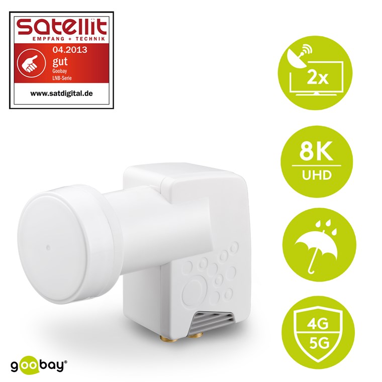 Universal Twin LNB - digitaler SAT-LNB (DVB-S2) für 2 Teilnehmer (8K/4K/UHD/HDTV/3D Empfang) Universal Twin LNB - digitaler SAT-LNB (DVB-S2) für 2 Teilnehmer (8K/4K/UHD/HDTV/3D Empfang)